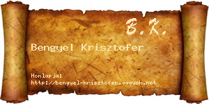 Bengyel Krisztofer névjegykártya