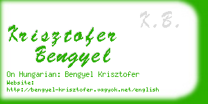 krisztofer bengyel business card